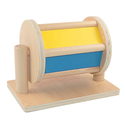 Montessori Wooden Spinning Drum With Mirror