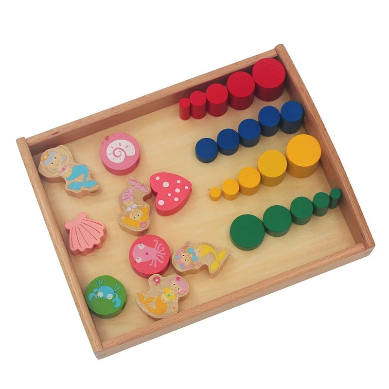 Wooden Montessori Tray with Handle (Set of 3)