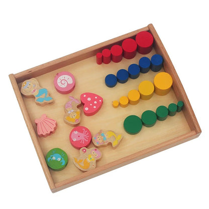 Wooden Montessori Tray with Handle (Set of 3)