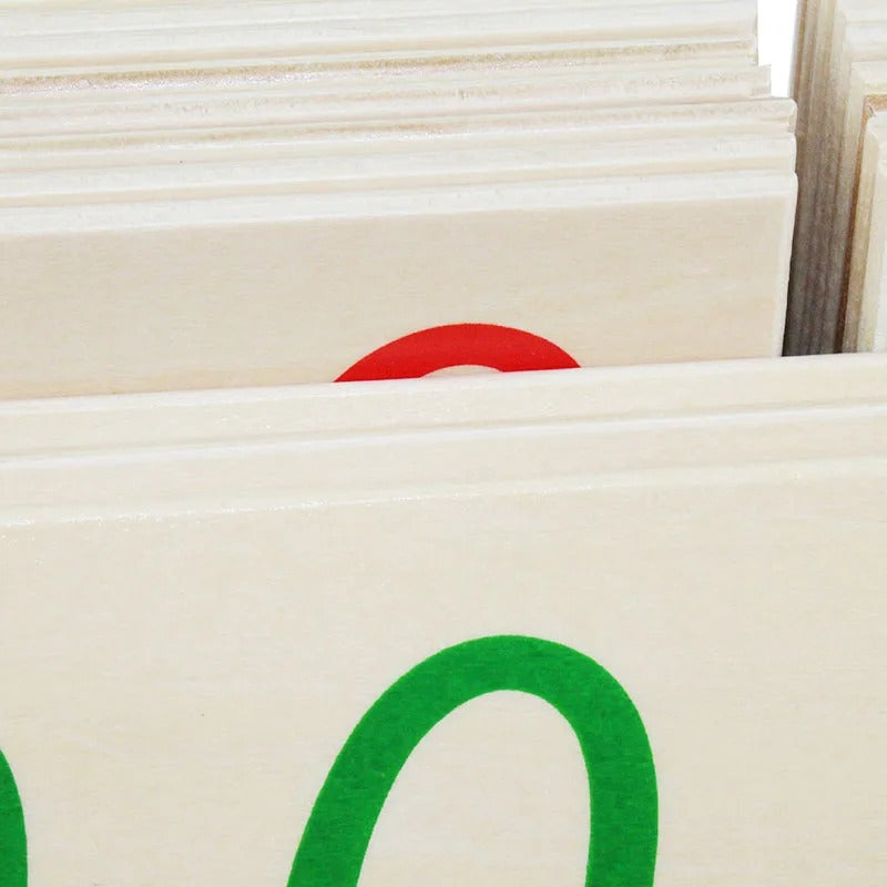 Montessori Large Wooden Number Cards With Box (1-9000)