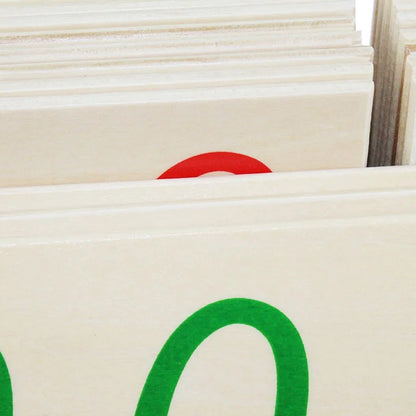 Montessori Large Wooden Number Cards With Box (1-9000)