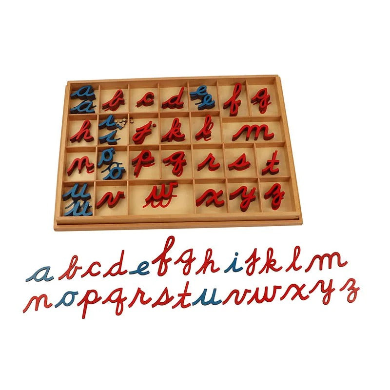 Montessori Wooden Cursive Movable Alphabet