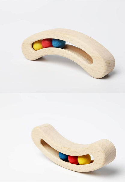 Peas In A Pod Wooden Baby Rattle